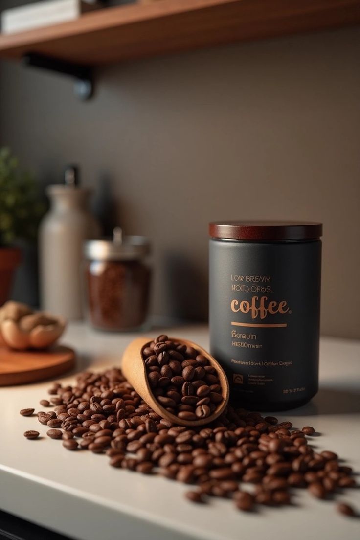 Freshly roasted coffee beans